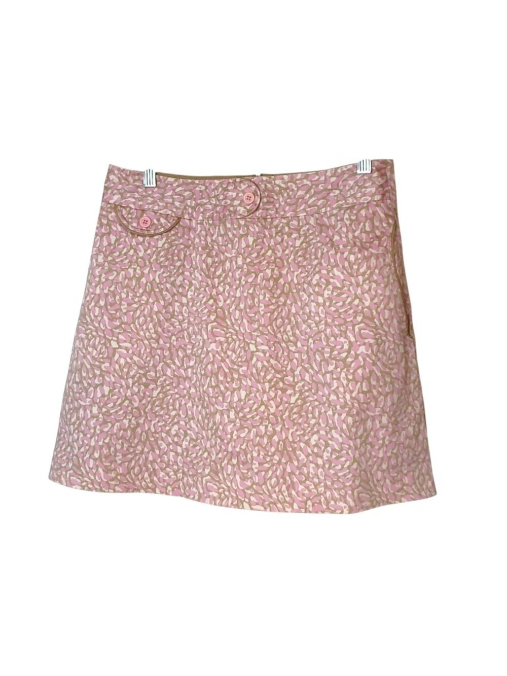 Vtg Sport Haley Womens 4 Golf Skort Pink Beige Athletic Silk Lining Designer